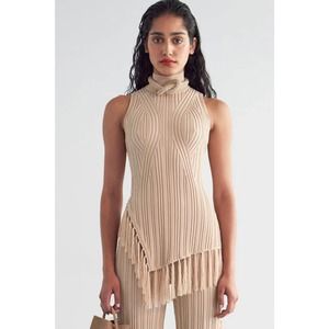 Cult Gaia DOJA KNIT TOP In Ecru Size XS NWT